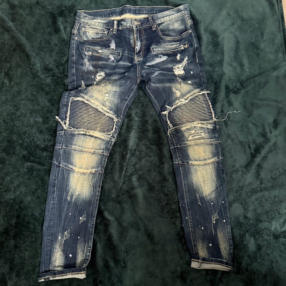 Distressed Blue Men's Jeans